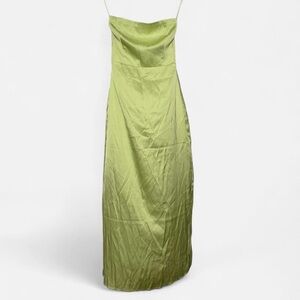 Abercrombie & Fitch Strapless Satin Dress in Green